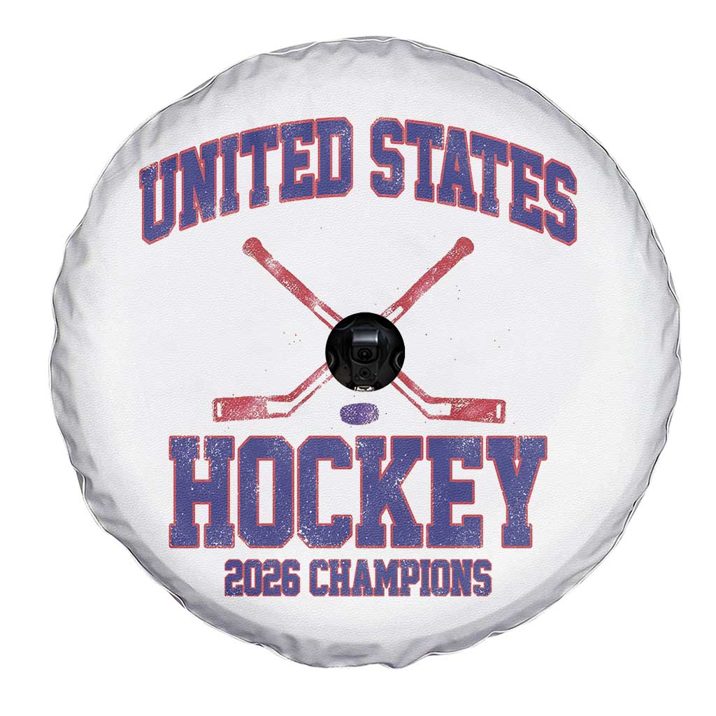 United States Hockey 2026 Champions Spare Tire Cover Patriotic USA Ice Hockey Victory Fan
