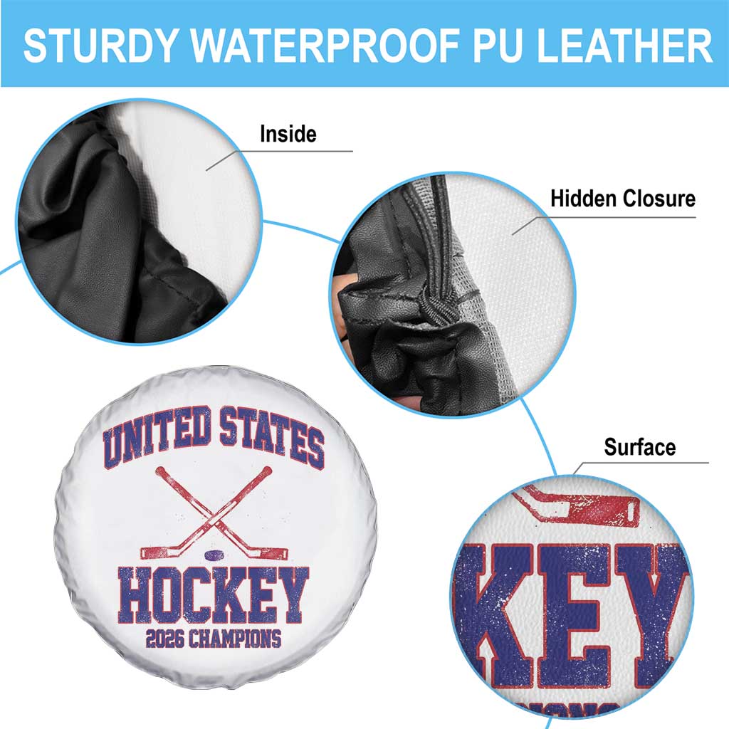 United States Hockey 2026 Champions Spare Tire Cover Patriotic USA Ice Hockey Victory Fan