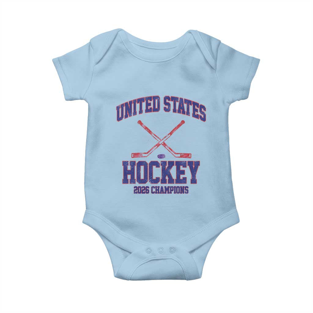 United States Hockey 2026 Champions Baby Onesie Patriotic USA Ice Hockey Victory Fan