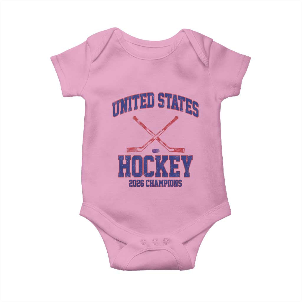 United States Hockey 2026 Champions Baby Onesie Patriotic USA Ice Hockey Victory Fan