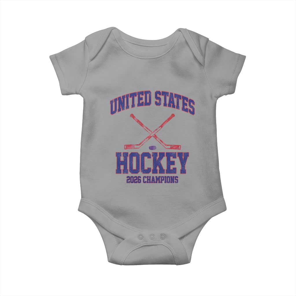 United States Hockey 2026 Champions Baby Onesie Patriotic USA Ice Hockey Victory Fan