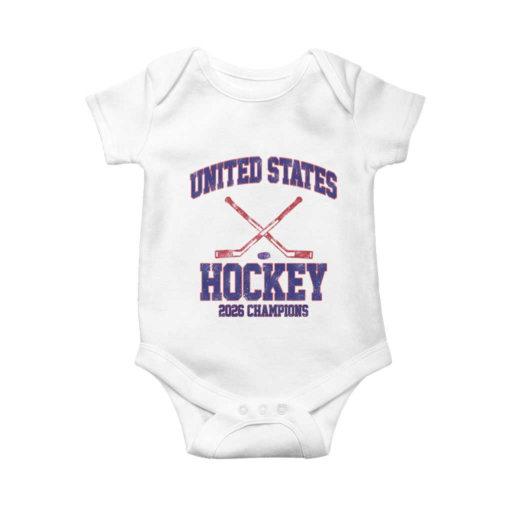 United States Hockey 2026 Champions Baby Onesie Patriotic USA Ice Hockey Victory Fan