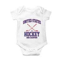 United States Hockey 2026 Champions Baby Onesie Patriotic USA Ice Hockey Victory Fan