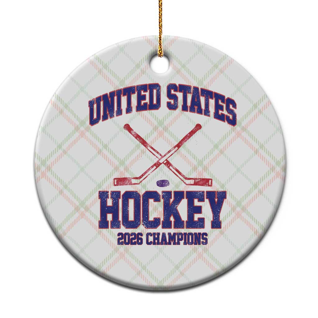United States Hockey 2026 Champions Ceramic Ornament Patriotic USA Ice Hockey Victory Fan