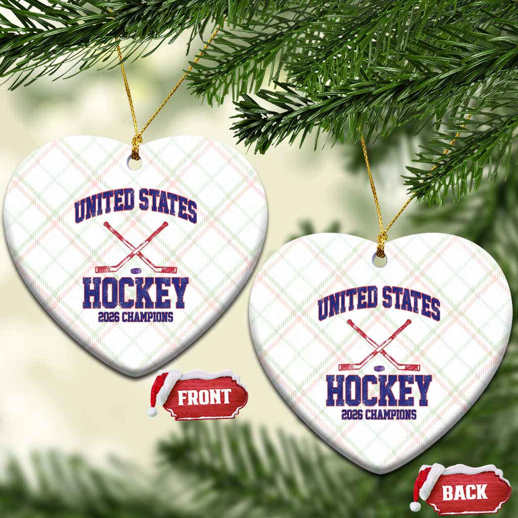 United States Hockey 2026 Champions Ceramic Ornament Patriotic USA Ice Hockey Victory Fan