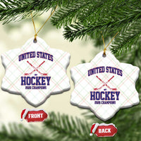 United States Hockey 2026 Champions Ceramic Ornament Patriotic USA Ice Hockey Victory Fan