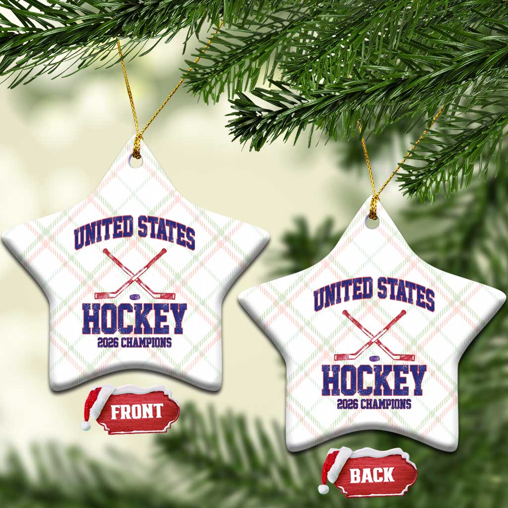 United States Hockey 2026 Champions Ceramic Ornament Patriotic USA Ice Hockey Victory Fan