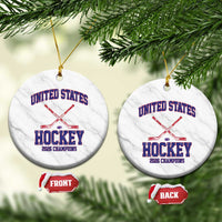 United States Hockey 2026 Champions Ceramic Ornament Patriotic USA Ice Hockey Victory Fan