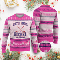 United States Hockey 2026 Champions Ugly Christmas Sweater Patriotic USA Ice Hockey Victory Fan