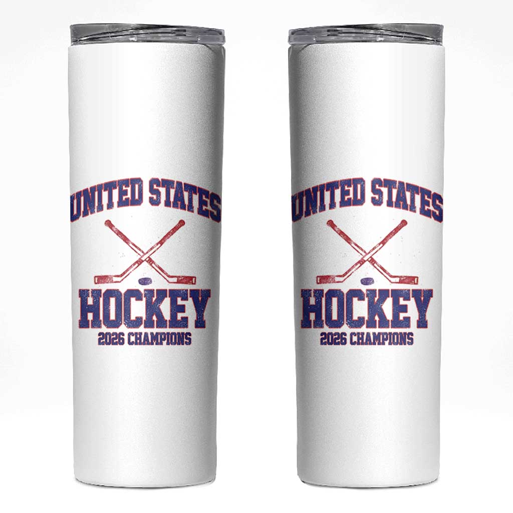 United States Hockey 2026 Champions Skinny Tumbler Patriotic USA Ice Hockey Victory Fan