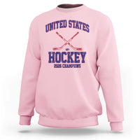United States Hockey 2026 Champions Sweatshirt Patriotic USA Ice Hockey Victory Fan