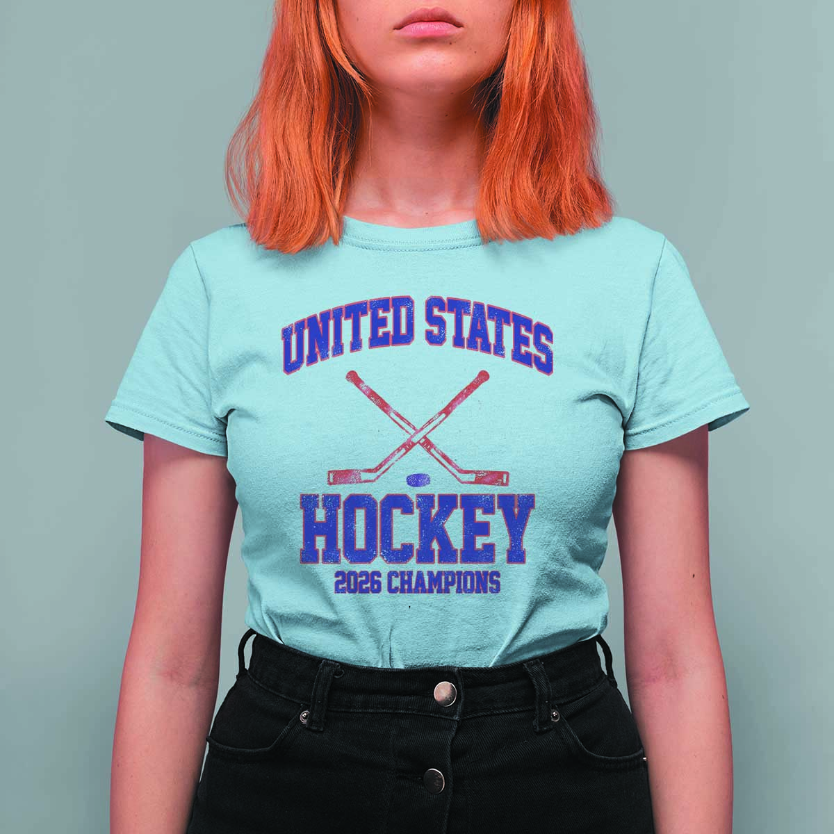 United States Hockey 2026 Champions T Shirt For Women Patriotic USA Ice Hockey Victory Fan
