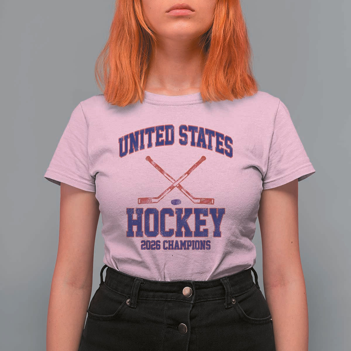 United States Hockey 2026 Champions T Shirt For Women Patriotic USA Ice Hockey Victory Fan