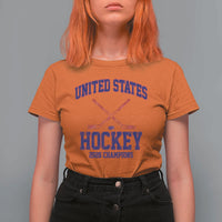 United States Hockey 2026 Champions T Shirt For Women Patriotic USA Ice Hockey Victory Fan