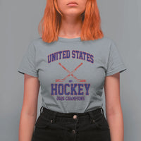 United States Hockey 2026 Champions T Shirt For Women Patriotic USA Ice Hockey Victory Fan