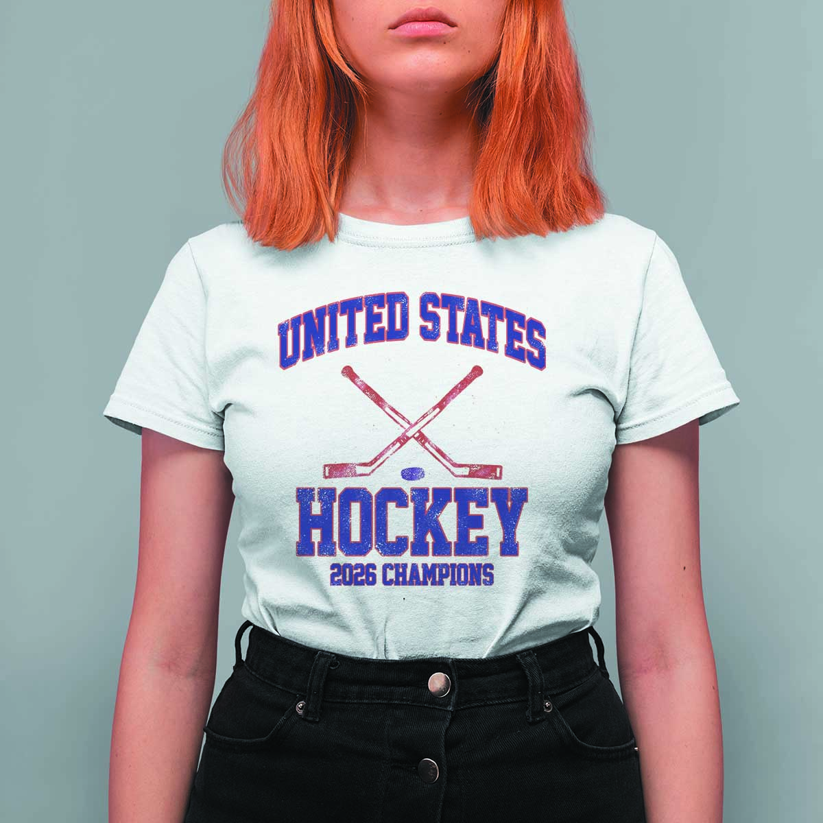 United States Hockey 2026 Champions T Shirt For Women Patriotic USA Ice Hockey Victory Fan