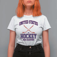 United States Hockey 2026 Champions T Shirt For Women Patriotic USA Ice Hockey Victory Fan