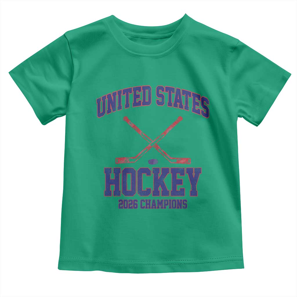 United States Hockey 2026 Champions Toddler T Shirt Patriotic USA Ice Hockey Victory Fan