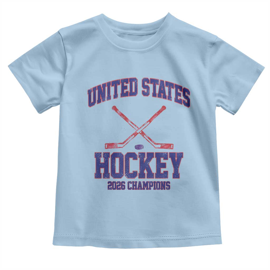 United States Hockey 2026 Champions Toddler T Shirt Patriotic USA Ice Hockey Victory Fan
