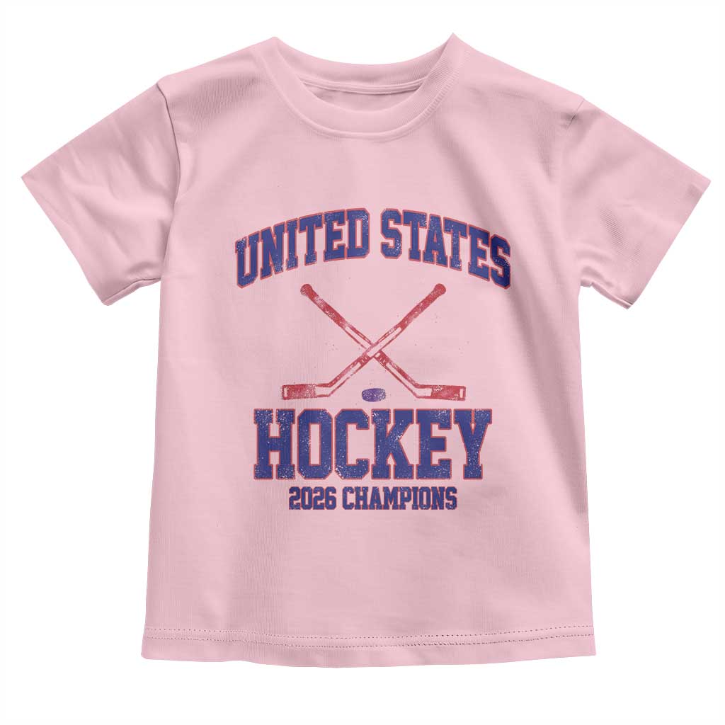 United States Hockey 2026 Champions Toddler T Shirt Patriotic USA Ice Hockey Victory Fan