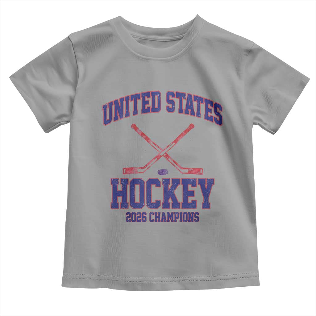 United States Hockey 2026 Champions Toddler T Shirt Patriotic USA Ice Hockey Victory Fan
