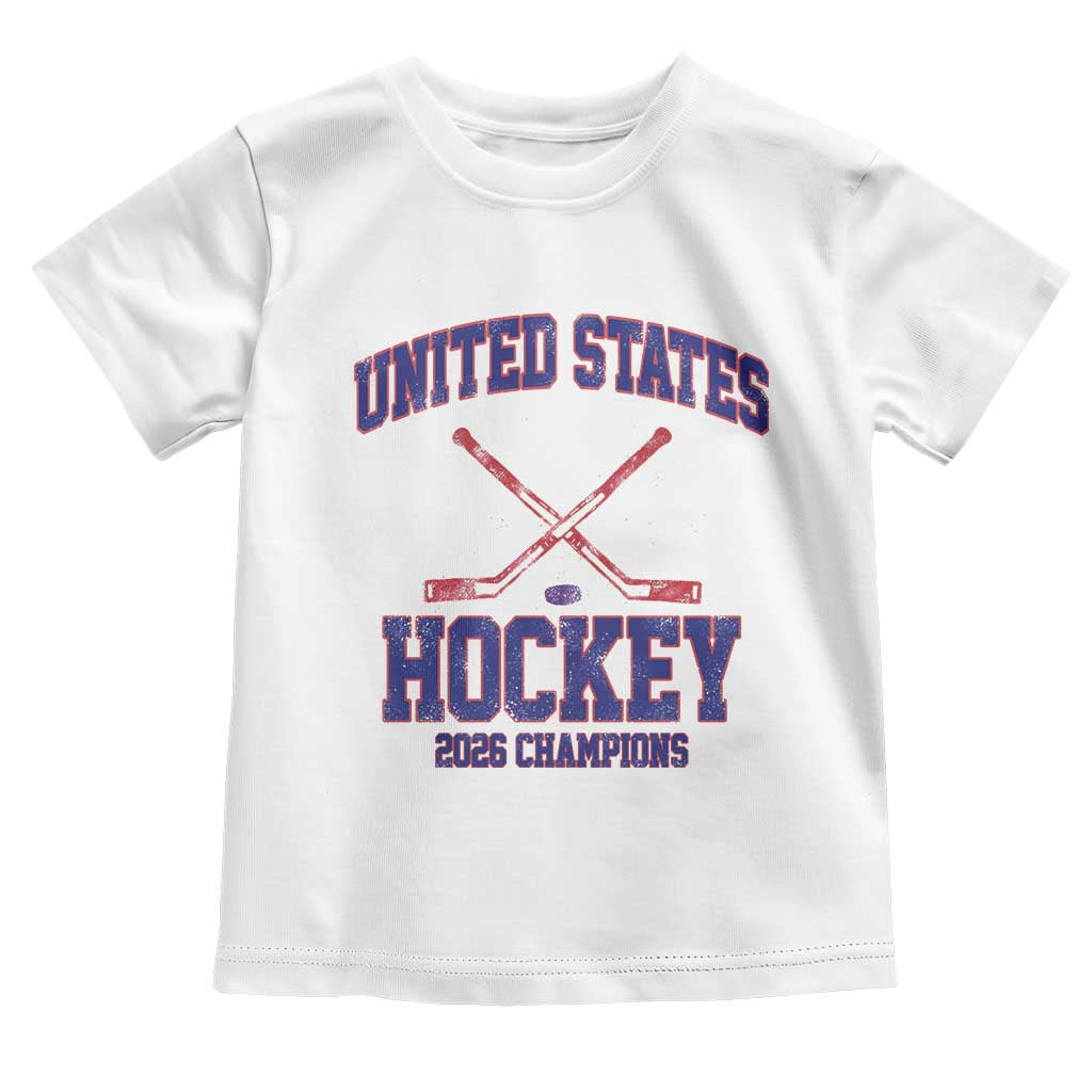 United States Hockey 2026 Champions Toddler T Shirt Patriotic USA Ice Hockey Victory Fan