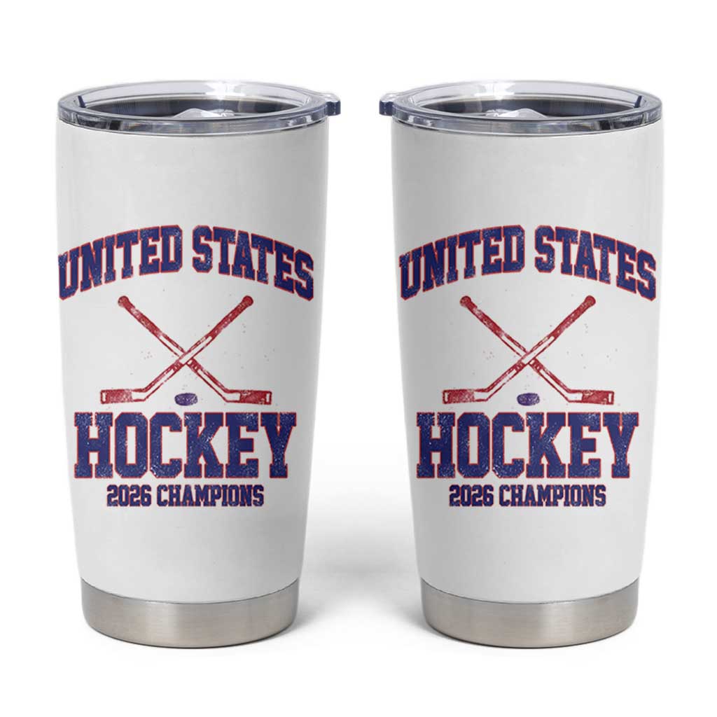 United States Hockey 2026 Champions Tumbler Cup Patriotic USA Ice Hockey Victory Fan