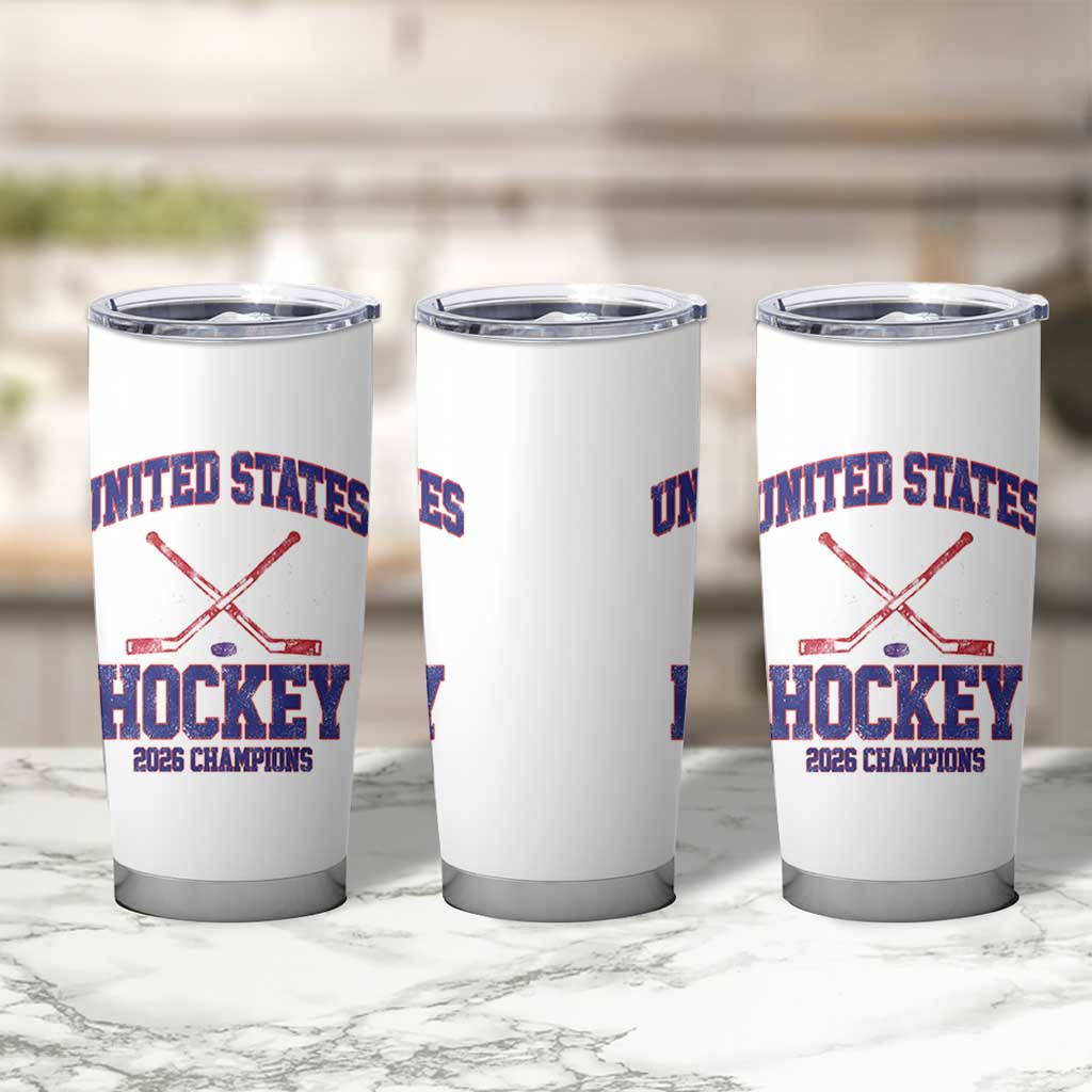 United States Hockey 2026 Champions Tumbler Cup Patriotic USA Ice Hockey Victory Fan