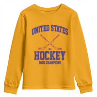 United States Hockey 2026 Champions Youth Sweatshirt Patriotic USA Ice Hockey Victory Fan