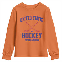 United States Hockey 2026 Champions Youth Sweatshirt Patriotic USA Ice Hockey Victory Fan