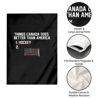 Things Canada Does Better Than America Hockey Joke Garden Flag Funny USA Ice Hockey Rivalry Patriotic
