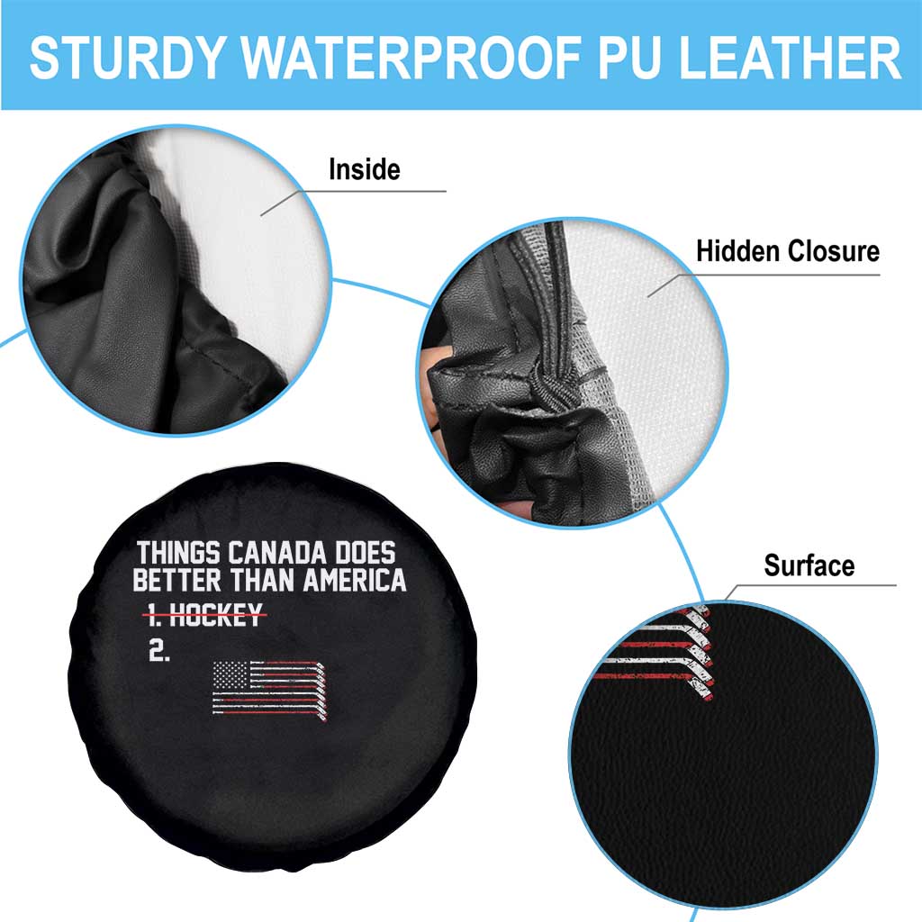 Things Canada Does Better Than America Hockey Joke Spare Tire Cover Funny USA Ice Hockey Rivalry Patriotic