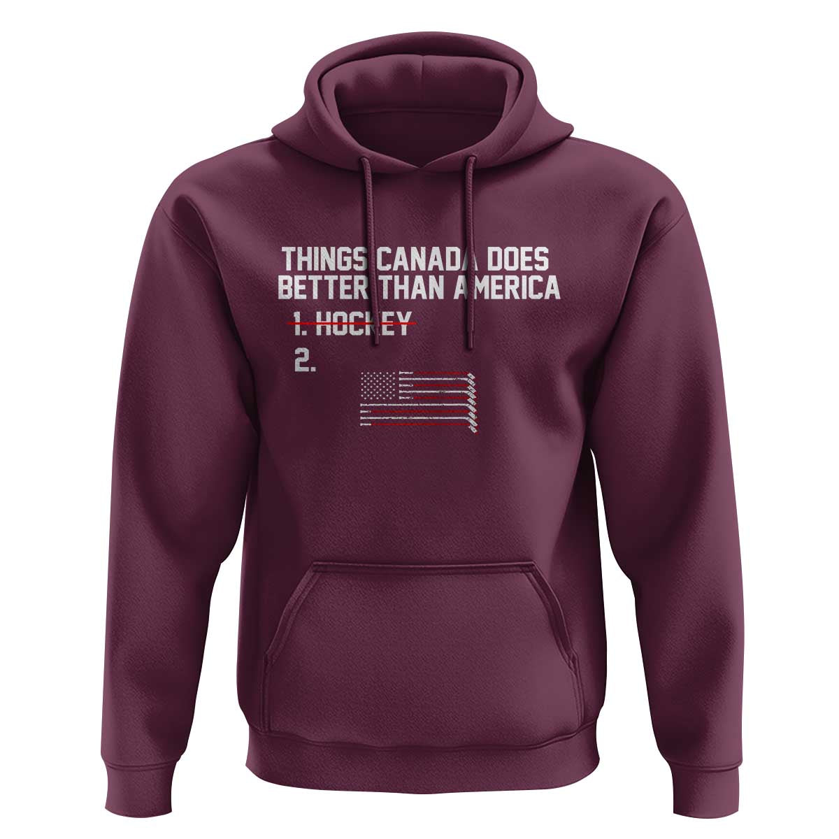 Things Canada Does Better Than America Hockey Joke Hoodie Funny USA Ice Hockey Rivalry Patriotic