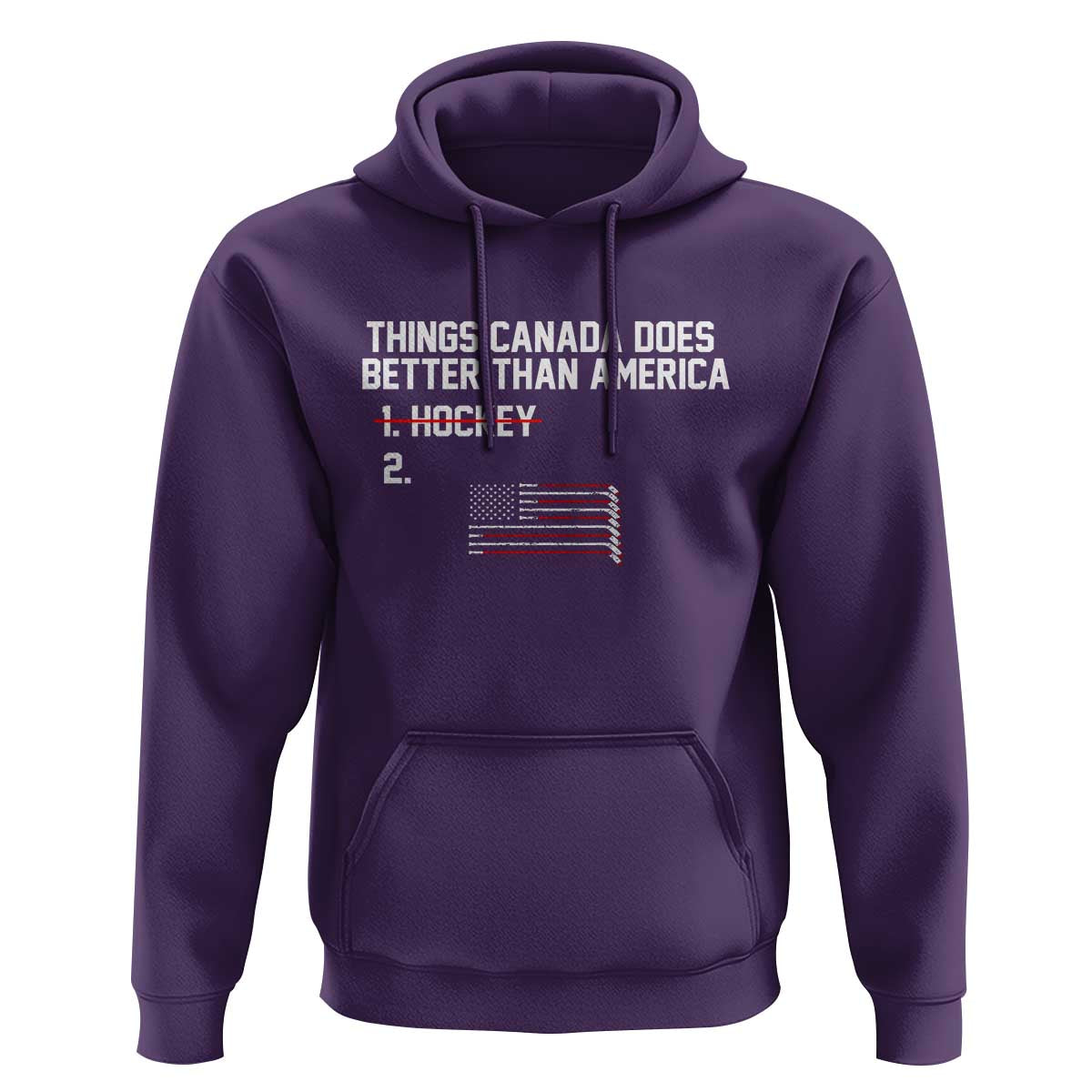 Things Canada Does Better Than America Hockey Joke Hoodie Funny USA Ice Hockey Rivalry Patriotic