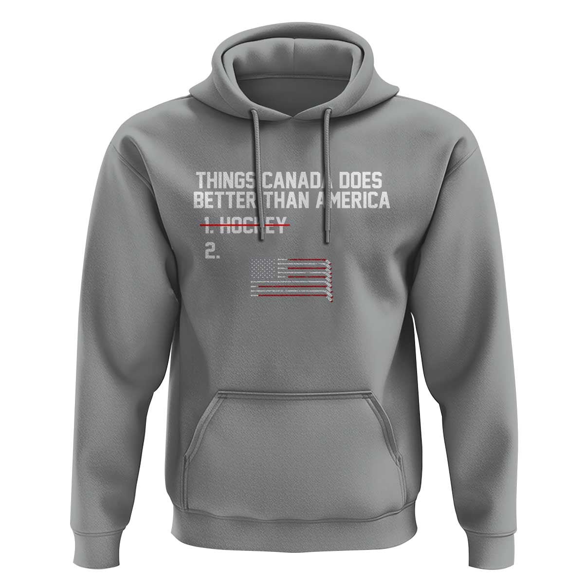 Things Canada Does Better Than America Hockey Joke Hoodie Funny USA Ice Hockey Rivalry Patriotic