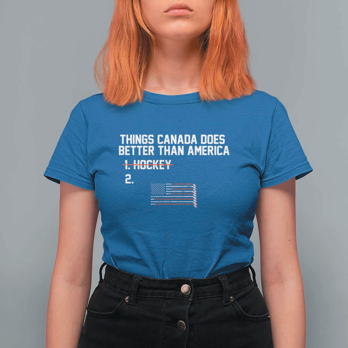 Things Canada Does Better Than America Hockey Joke T Shirt For Women Funny USA Ice Hockey Rivalry Patriotic