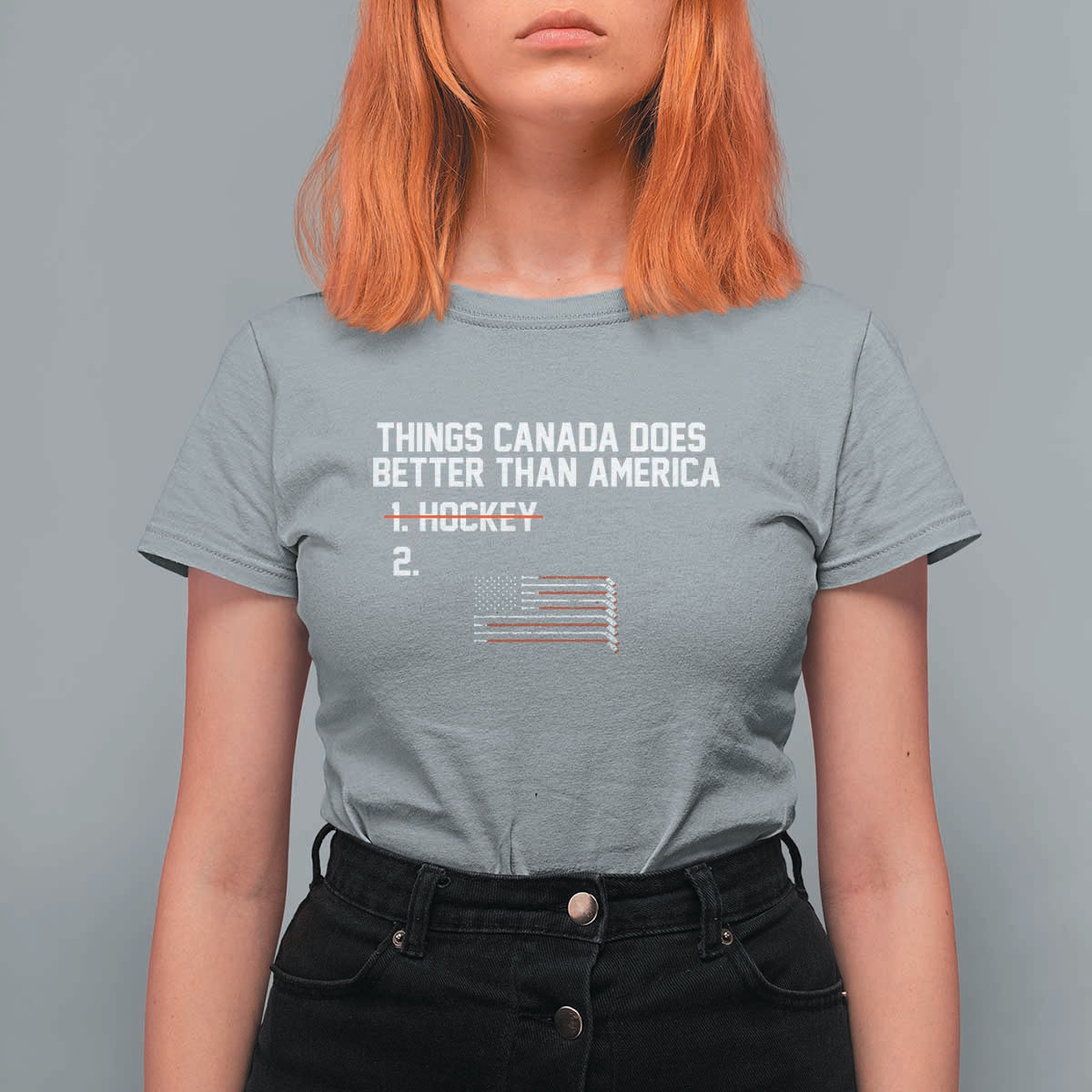 Things Canada Does Better Than America Hockey Joke T Shirt For Women Funny USA Ice Hockey Rivalry Patriotic
