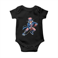 Uncle Sam Playing Hockey Patriotic Graphic Baby Onesie Funny USA Ice Hockey American Pride