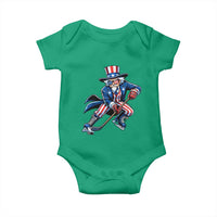 Uncle Sam Playing Hockey Patriotic Graphic Baby Onesie Funny USA Ice Hockey American Pride