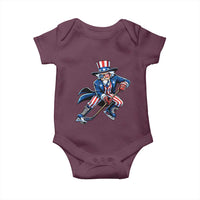 Uncle Sam Playing Hockey Patriotic Graphic Baby Onesie Funny USA Ice Hockey American Pride