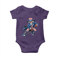 Uncle Sam Playing Hockey Patriotic Graphic Baby Onesie Funny USA Ice Hockey American Pride