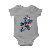 Uncle Sam Playing Hockey Patriotic Graphic Baby Onesie Funny USA Ice Hockey American Pride