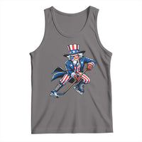 Uncle Sam Playing Hockey Patriotic Graphic Tank Top Funny USA Ice Hockey American Pride