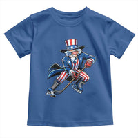 Uncle Sam Playing Hockey Patriotic Graphic Toddler T Shirt Funny USA Ice Hockey American Pride