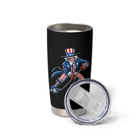 Uncle Sam Playing Hockey Patriotic Graphic Tumbler Cup Funny USA Ice Hockey American Pride