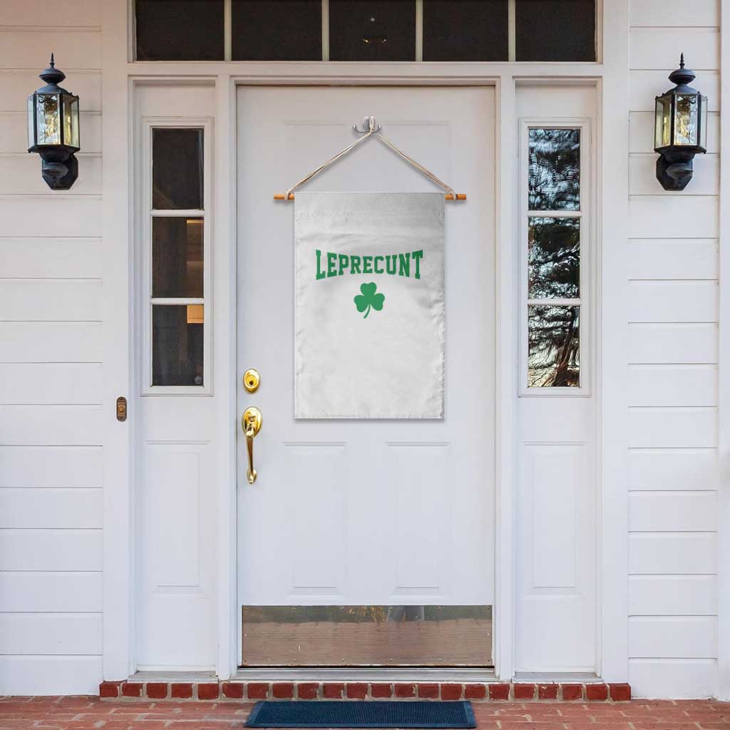 Leprecunt Bold Shamrock Graphic Garden Flag Funny Irish St Patricks Day Party Adult Humor