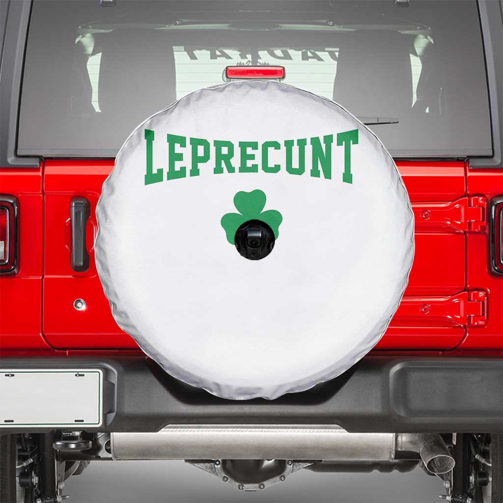 Leprecunt Bold Shamrock Graphic Spare Tire Cover Funny Irish St Patricks Day Party Adult Humor