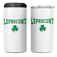 Leprecunt Bold Shamrock Graphic 4 in 1 Can Cooler Tumbler Funny Irish St Patricks Day Party Adult Humor