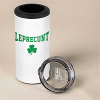 Leprecunt Bold Shamrock Graphic 4 in 1 Can Cooler Tumbler Funny Irish St Patricks Day Party Adult Humor