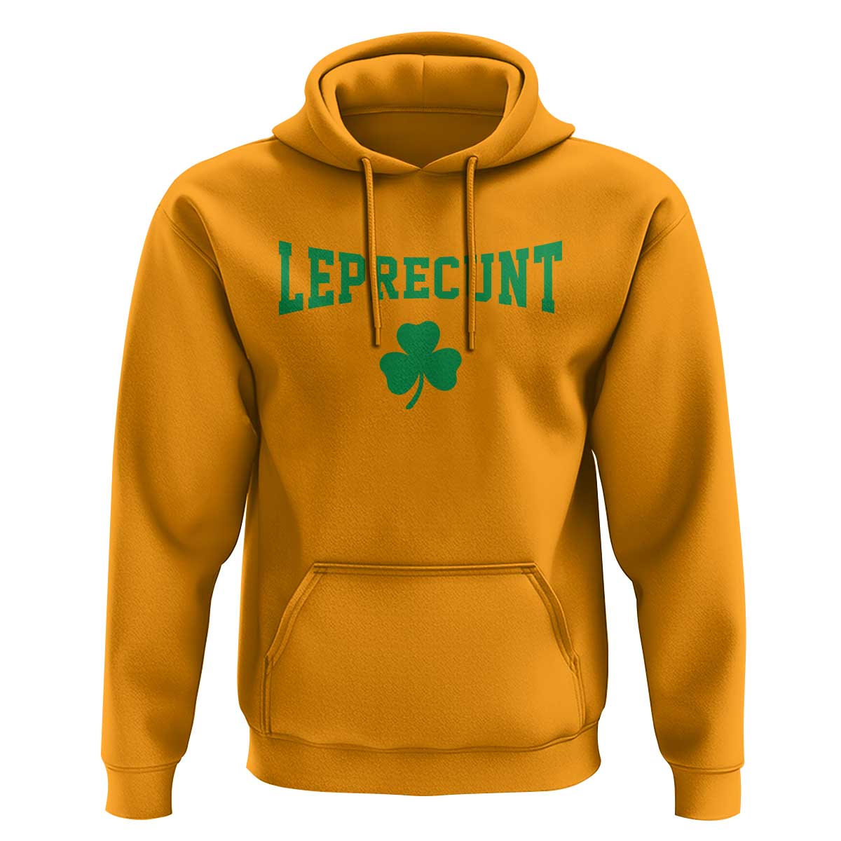 Leprecunt Bold Shamrock Graphic Hoodie Funny Irish St Patricks Day Party Adult Humor